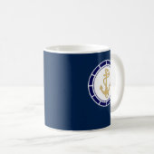 Central Golden Anchor Navy Blue Nautic Kaffeetasse (VorderseiteRechts)