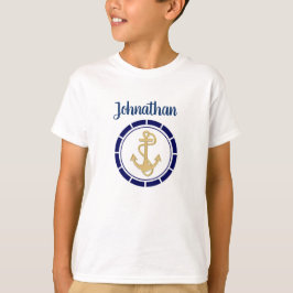 Central Golden Anchor Navy Blue Nautic T-Shirt