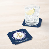 Central Golden Anchor Navy Blue Nautic Untersetzer (Vor Ort)