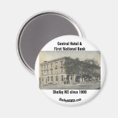 Central Hotel & First National Bank um 1909 Magnet (Vorderseite/Rückseite)