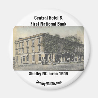 Central Hotel & First National Bank um 1909 Magnet