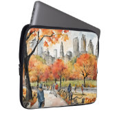 Central Park, Aquarellfarben, KI generiert, Laptopschutzhülle (Vorne Rechts)