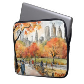 Central Park, Aquarellfarben, KI generiert, Laptopschutzhülle (Vorderseite Links)