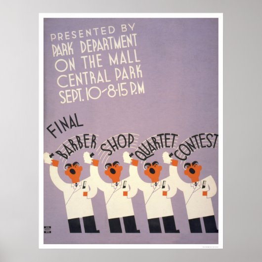 Central Park Barber Shop 1937 WPA Poster (Vorne)