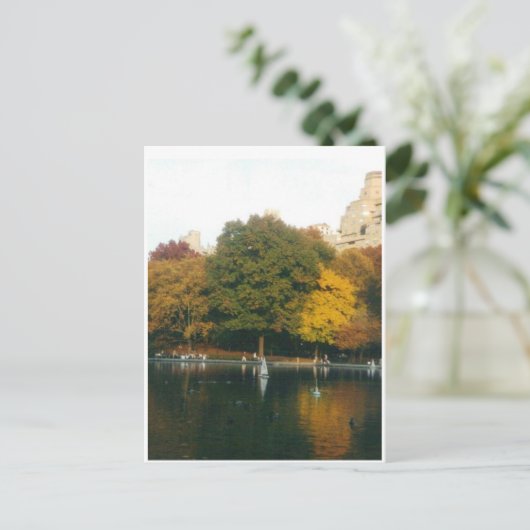 Central Park Boat Pond Postkarte (Stehend Vorderseite)