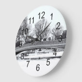 Central Park Bogen-Brücken-Foto Große Wanduhr (Winkel)