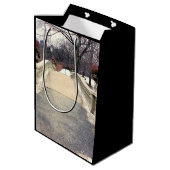 Central Park Bogen-Brücken-Foto Mittlere Geschenktüte (Rückseite Schrägansicht)