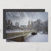Central Park Bow Bridge - New York Winter Wedding Einladung (Vorne/Hinten)