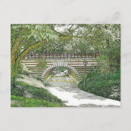 Central Park Bridge and Path Postkarte (Vorderseite)