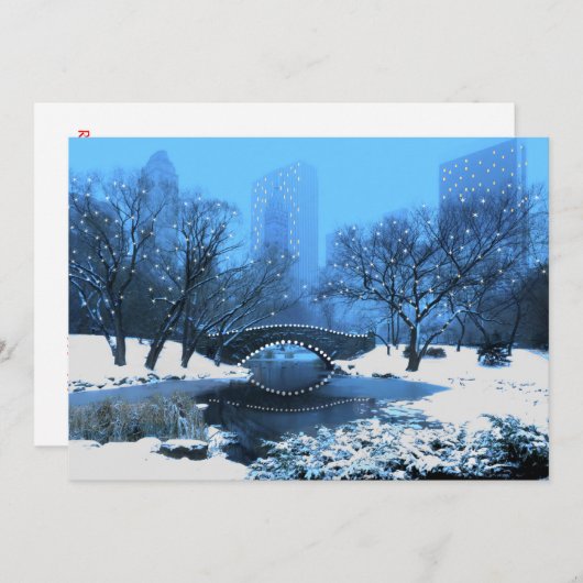 Central Park Bridge in Twilight Einladung (Vorne/Hinten)