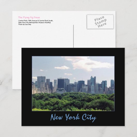 Central Park & Central Park Postkarte (Vorne/Hinten)