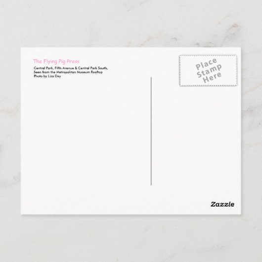 Central Park & Central Park Postkarte (Rückseite)