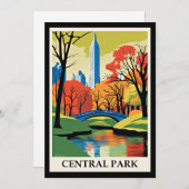 Central Park farbige Abbildung Mitteilungskarte (Vorne/Hinten)