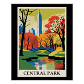 Central Park farbige Abbildung Poster (Vorderseite)