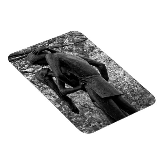 Central Park Herbst: Romeo & Julia Statue 01 B&W Magnet (Rechte Seite)
