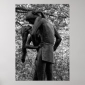 Central Park Herbst: Romeo & Julia Statue 01 B&W Poster (Vorne)