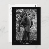 Central Park Herbst: Romeo & Julia Statue 01 B&W Postkarte (Vorne/Hinten)