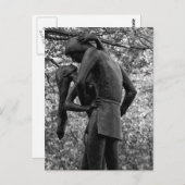 Central Park Herbst: Romeo & Julia Statue 01 B&W Postkarte (Vorne/Hinten)