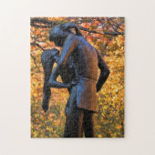 Central Park Herbst: Romeo & Julia Statue 01 Puzzle (Vertikal)