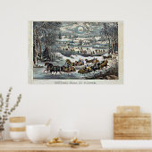 Central Park in Winter Currier & Ives Poster (Küche)