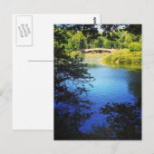 Central Park Lake Bow Bridge NYC New York Postkarte (Vorne/Hinten)