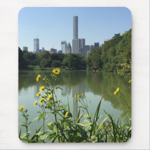Central Park Lake New York City NYC Skyline Blume Mousepad