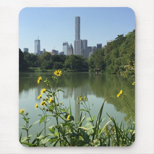 Central Park Lake New York City NYC Skyline Blume Mousepad (Vorne)
