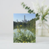 Central Park Lake NYC Skycraper Foto Postkarte (Stehend Vorderseite)