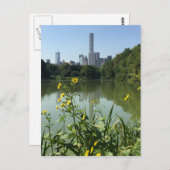 Central Park Lake NYC Skycraper Foto Postkarte (Vorne/Hinten)