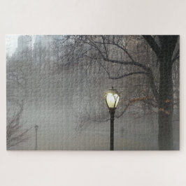 Central Park Lamppost in Winternebel Puzzle