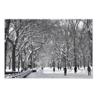 Central Park Mall Winter Szene Fotodruck