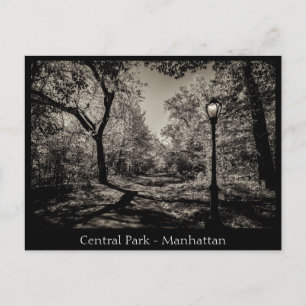 Central Park Manhattan in Schwarz-Weiß Postkarte