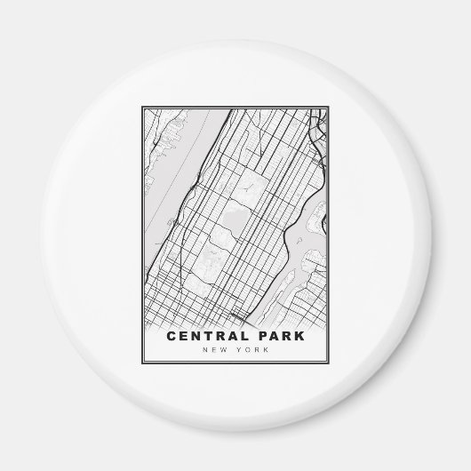 Central Park Manhattan Karte Magnet (Vorne)