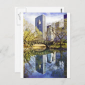 Central Park mit Reflektion NYC Postkarte (Vorne/Hinten)