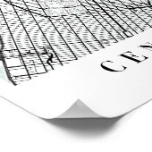 Central Park New York Blue Water Street Karte Poster (Ecke)