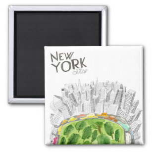 Central Park & New York City Collage Magnet