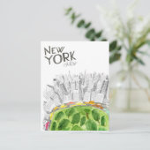 Central Park & New York City Collage Postkarte (Stehend Vorderseite)
