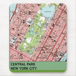 Central Park New York City Vintage Karte Mousepad