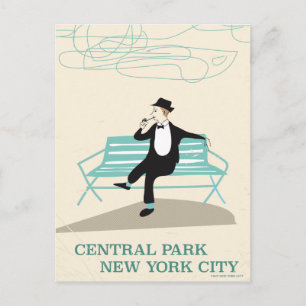 Central Park New York City Vintage Reiseplakat Postkarte