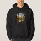 Central Park New York Retro Distressed Circle Hoodie (Vorderseite)