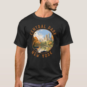 Central Park New York Retro Distressed Circle T-Shirt
