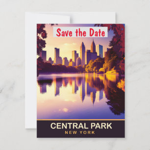 Central Park New York Skyline Hochzeits-Einladung Save The Date