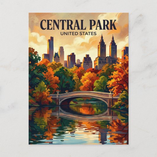 Central Park New York State Postkarte (Vorderseite)
