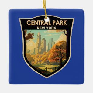 Central Park New York Travel Art Vintag Keramikornament
