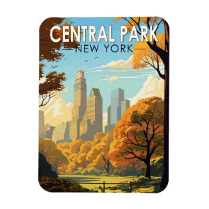 Central Park New York Travel Art Vintag Magnet