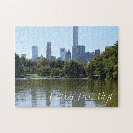 Central Park NYC Lake Fotografy Midtown Skyline Puzzle (Horizontal)