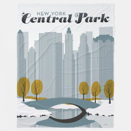 Central Park, NYC - Schnee Fleecedecke (Vorderseite)