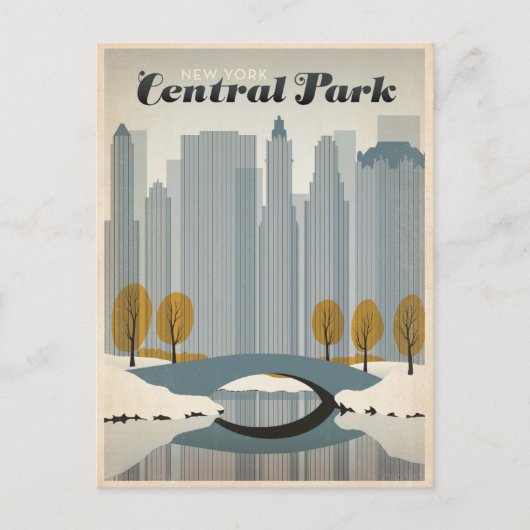 Central Park, NYC - Schnee Postkarte (Vorderseite)