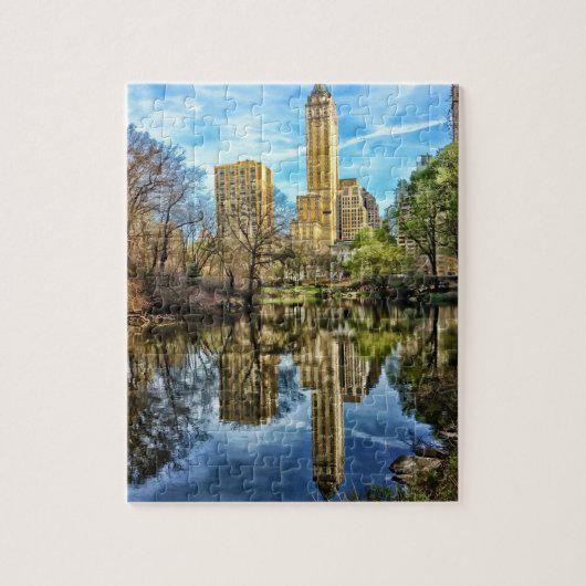 Central Park Reflection of New York Skyline Puzzle (Vertikal)