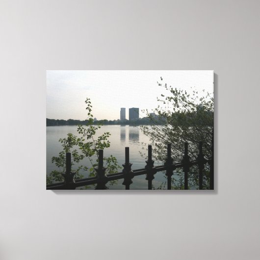 Central Park Reservoir Foto Leinwand (Vorderseite)